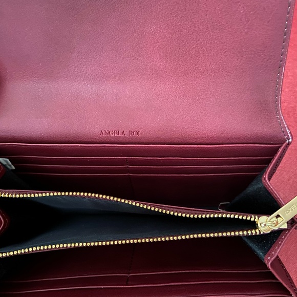 Angela Roi dark red burgundy ‘bordeaux’ clutch wallet - Picture 8 of 10
